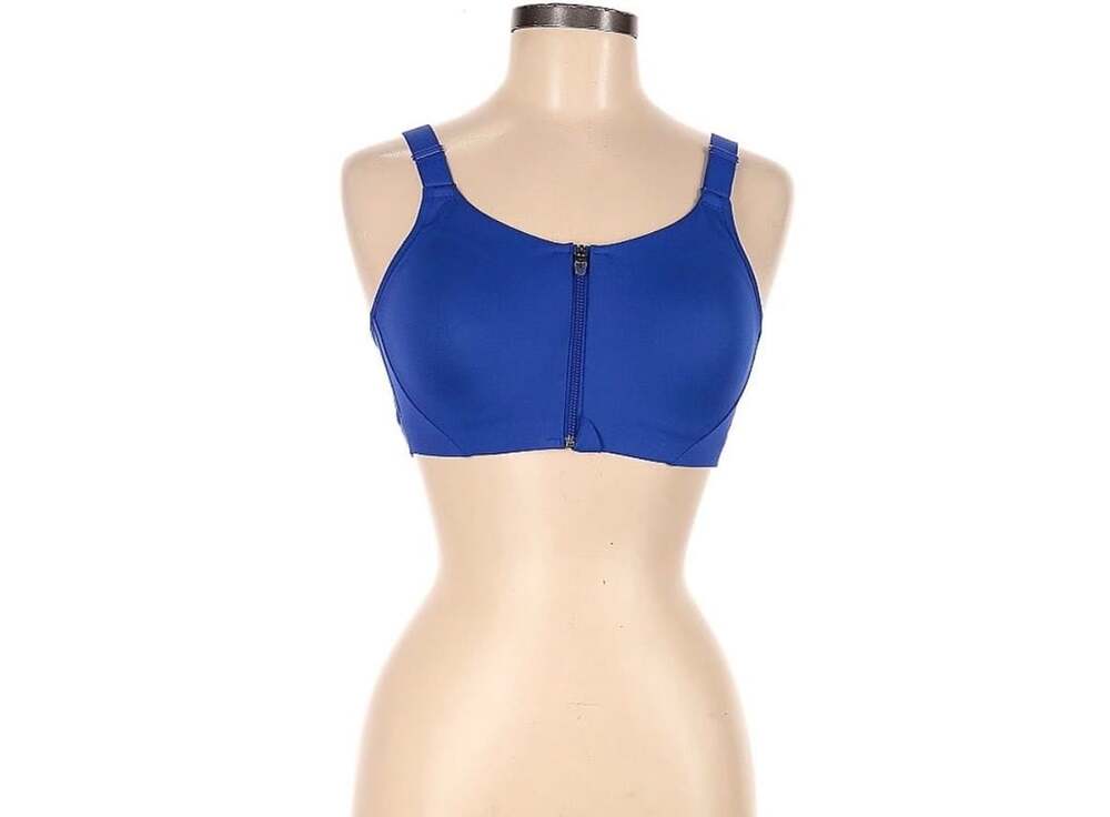 All In Motion Zip-Front Sports Bra Size 36B Blue High Support